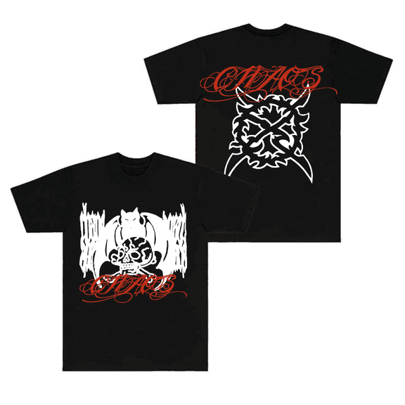 Ken Carson Merch T-Shirt A Great Chaos Bat Logo Printed Tee LiveChaos Tour Rapper Top T Shirts