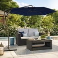 thumbnail image 1 of CorLiving Solward 10ft Tilting Cantilever Patio Umbrella with Steel Frame and 6 Support Arms, Navy Blue, 1 of 7