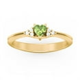 thumbnail image 2 of Birthstone Heart Ring with Shoulder Accents - Peridot (August), 2 of 4