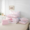 thumbnail image 5 of Homewish Cartoon Butterfly Animal Bedding Comforter Set for Kids, Cute Pink Floral King Bedding Sets, Kawaii Princess Theme Reversible Bed Sheets, Ultra Soft Bedroom Decor, 5 of 7