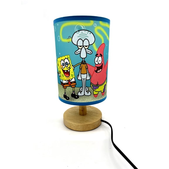 Table Lamp SpongeBob Night Light Wood Base Room Decoration or Great Gift Ideas