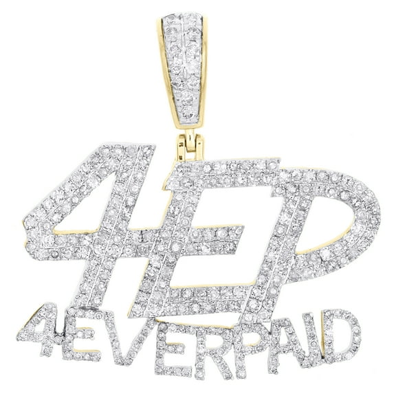 10K Yellow Gold Round Diamond 4 Ever Paid Statement Pendant 1.45" Charm 1.75 CT.