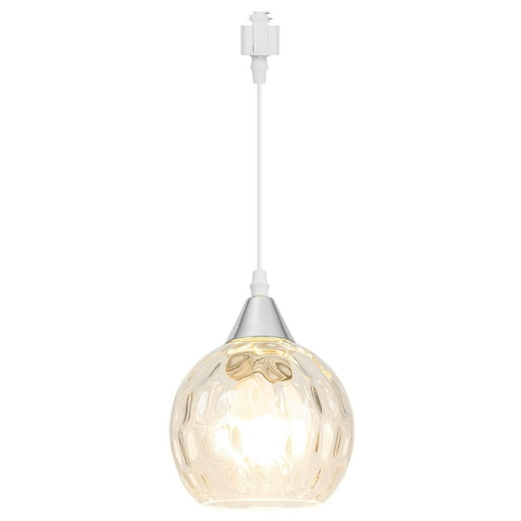 Kiven H-Type track lighting pendants,1-Light Modern h track pendant lights with Art Glass Lampsade,Decorative Track Lighting Fixture for Hallway Kitchen Island TB3602