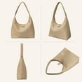 thumbnail image 7 of Kwuty Leather Hobo Bag Small Shoulder Purses for Women Slouchy Tote Handbag Vegan Leather Crescent Bag, 7 of 7