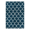 thumbnail image 3 of Unique Loom Trellis Shag Collection Area Rug - Ruby (4' x 6' Rectangle Navy Blue/Ivory), 3 of 11