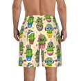 thumbnail image 3 of Yiaed Cute Cartoon Cactus Print Men's Swim Trunks with Lining Quick Dry Sports Shorts Beach Shorts Boardshorts-XX-Large, 3 of 5