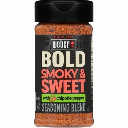 Weber BOLD Smoky & Sweet Seasoning with Chipotle Pepper, Seasoning Blend, 6.4 oz Bottle