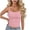 Pink, variant on COMVALUE Spaghetti Strap Crop Tank Tops for Women Cute Summer Camisoles for Teens Fitted Basic Layering Cami Undershirts Purple for Size One Size