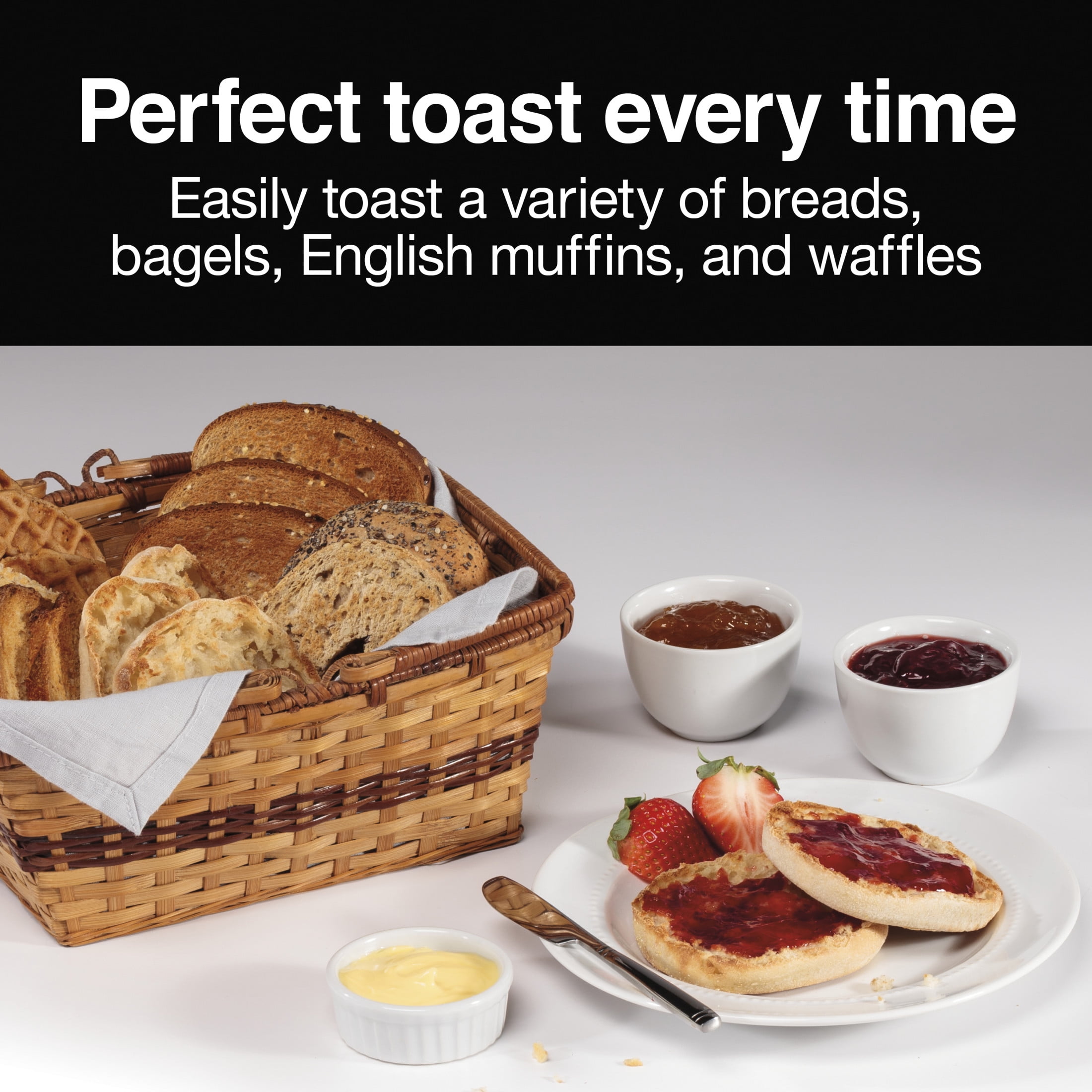 Proctor Silex Compact 2-Slice Toaster with Shade Selector, Toast Boost & Removable Crumb Tray, Black