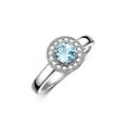 thumbnail image 3 of RYLOS Rings for Women Sterling Silver Halo Birthstone Ring with Round 4MM Gemstone &  Diamonds December Blue Topaz Jewelry Size 5, 3 of 7