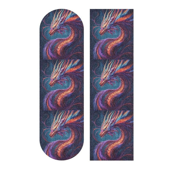 33.1" x 9.1" Tape Skateboard Scooter Grip Tape Skateboard Griptape Sheet Vibrant Colors Dragon