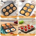 thumbnail image 6 of Walchoice Muffin Top Pan Set of 2, 6-Cup Stainless Steel Cupcake Pan for Baking, 11” x 7.5” Regular Size Metal Pan Tin Tray for Mini Cake Cookie Egg Hamburger, Oven & Dishwasher Safe - Black, 6 of 8