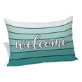 thumbnail image 2 of Teal Green Wooden Grain Throw Pillow Cover, Pillowcase Protectors with Zipper, Breathable Decorative Lumbar Pillow Case Cover, Gradient Farmhouse Wood Plank Pillow Shams for Couch Sofa 16x24Inch, 2 of 9