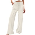 thumbnail image 5 of Women's 2026 Summer Lightweight Cotton Linen Wide Leg Trousers Elegant Casual Pants with Pockets by Yigetop Beige L, 5 of 7