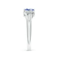 thumbnail image 3 of Angara Natural 0.45 Ct. Tanzanite with Diamond Side Stones Ring in 14K White Gold for Women (Ring Size: 3.5), 3 of 9