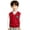 Red, variant on Embroidery Knit Vest for Kids Boys Girls Striped Trim V Neck Solid Sleeveless Gilet Unisex Campus Waistcoat Size 2-14 Years