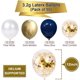 thumbnail image 2 of Globos de confeti azul marino y dorado, 50 piezas de 12 pulgadas, globos de cumpleaños cromados metálicos de color blanco perla y dorado para celebración, globos de fiesta de graduación, 2 of 5