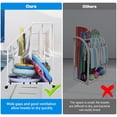 thumbnail image 2 of Yescom Free Standing Pool Side Pvc Towel Rack Holder Heavy Duty 7 Bar 4 Lockable Wheels for Outdoor Floats Dryer Clothes Laundry Storage Black Net, 2 of 9