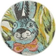 thumbnail image 2 of Unique Loom Whimsy Kids Collection Area Rug - Bunny (2' 2" Round Ivory/Black), 2 of 9