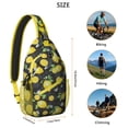 thumbnail image 2 of Lightweight Lemon Print Sling Backpack with Cute Summer Fruit Pattern and Retro Floral Design, Durable Crossbody Bag for Travel and Daily Commute, 2 of 6