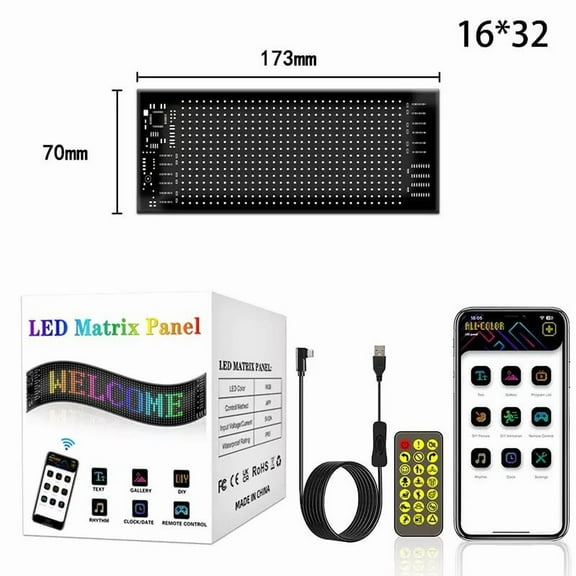 7*17.3cm Dynamic Devil's Eye Car Light Sticker LED Display Screen Truck Car Front and Rear Windshield Sticker