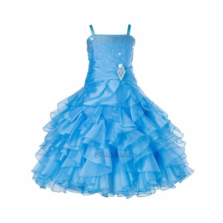 Ekidsbridal Wedding Satin Ruffles Organza Flower Girl Dress Elegant Pageant Birthday Junior Bridesmaid Pretty Princess 164S 4