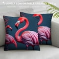 thumbnail image 3 of Chilfamy Flamingo Palm Trees Pillow Covers for Couch Sofa Indoor Outdoor Soft and Durable High-Quality 1PC 12x12in, 3 of 5