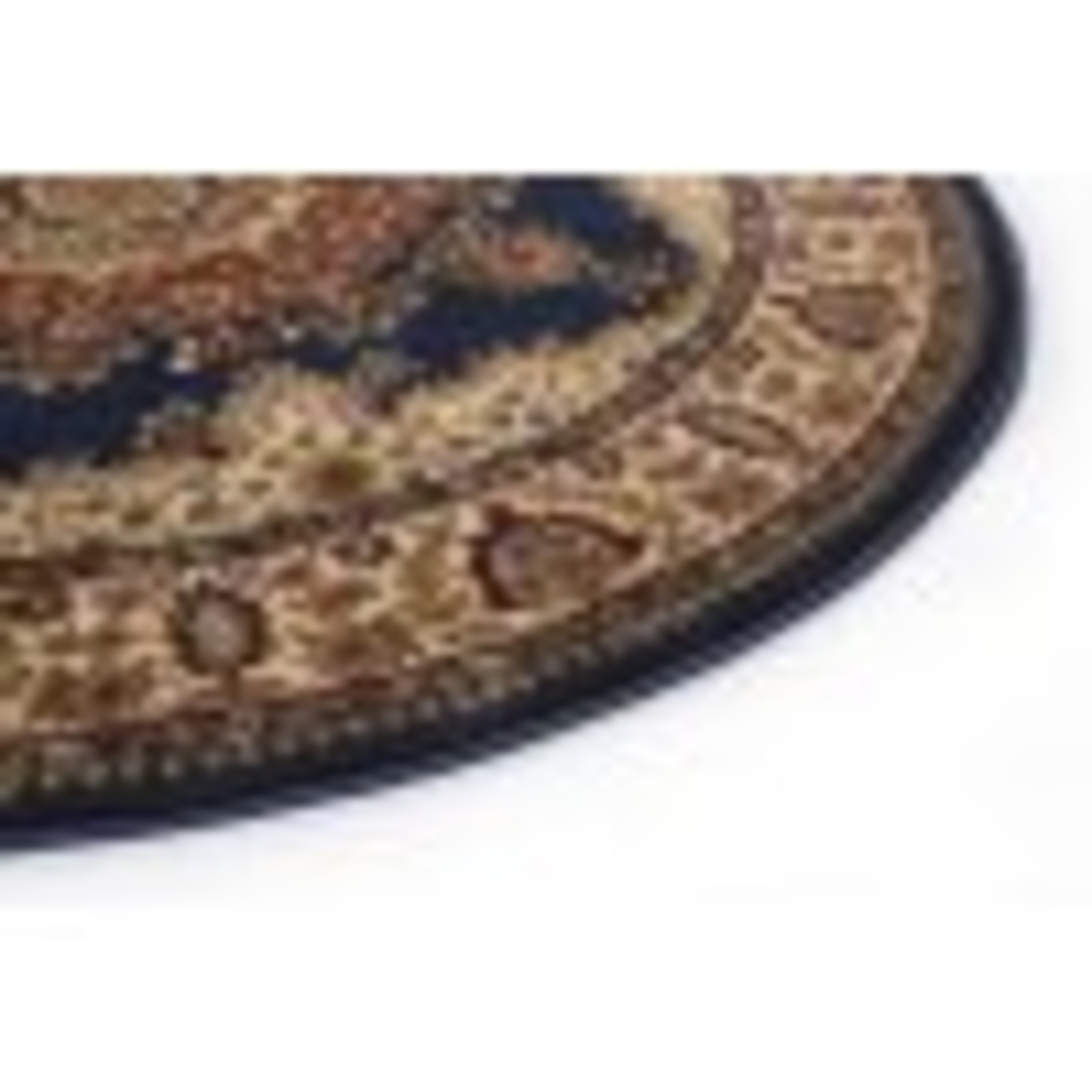 Sensation Transitional 8' Round Navy and Beige Polypropylene Indoor Area Rug