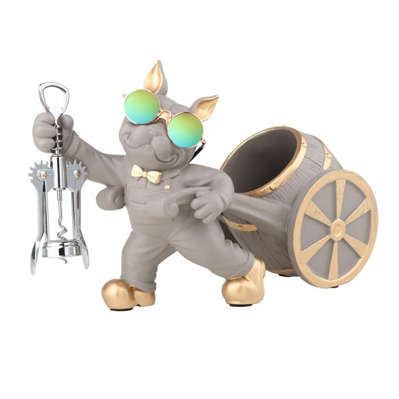 Guardoinrt Decorative Figurine Animal Statue Modern Desktop Ornament With Wine Opener Wine Bottle Stand Unique Has Smooth Surfaces