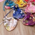 thumbnail image 6 of YongCo Traditional Silk Travel Pouch Stylish Chinese Embroidery Jewelry Bag organiser Jewelry Pouch Drawstring Gift Bags, 6 of 12