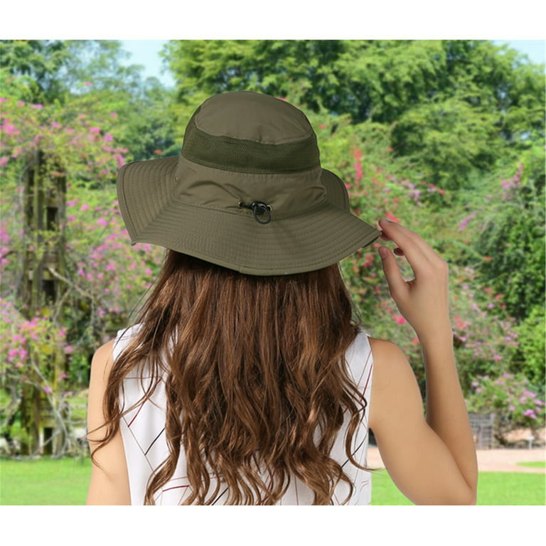 Elbourn Women's Men's Sun Hat UPF 50+ Wide Brim Bucket Hat Windproof  Fishing Hats - 2 Pack 