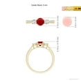 thumbnail image 4 of ANGARA Natural Cathedral Three Stone Ruby & Diamond Engagement Ring in 14K Yellow Gold for Women (Size-5mm) | July Birthstone, Birthday, Anniversary, Jewelry Gift for Women | Natural Ruby Ring, 4 of 9