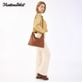 thumbnail image 6 of Montana West Hobo Bags for Women Ultra Soft Vegan Leather Ladies Crossbody Purse With Zipper, Dark Brown, 6 of 7