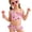 WeeBloom-Pink, variant on Weebloom Toddler Girl Swimsuit Two Piece With Bow Ruffle Trim Cute Beach Outfit Toddler Kids Bathing Suit Swimwear Pink Size 4-5 Years