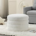 thumbnail image 4 of GZXS Black Round Boucle Ottoman with Flip-Top Storage, Multi-Functional Footrest and Small Accent Table, for Bedroom & Living Room & Home Decor, 22.44"Dia x 16.14"H, 4 of 6