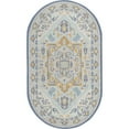thumbnail image 1 of Unique Loom Whitney Medallion Border Rug 3' x 5' 3 Oval Sky Blue/Ivory, 1 of 1