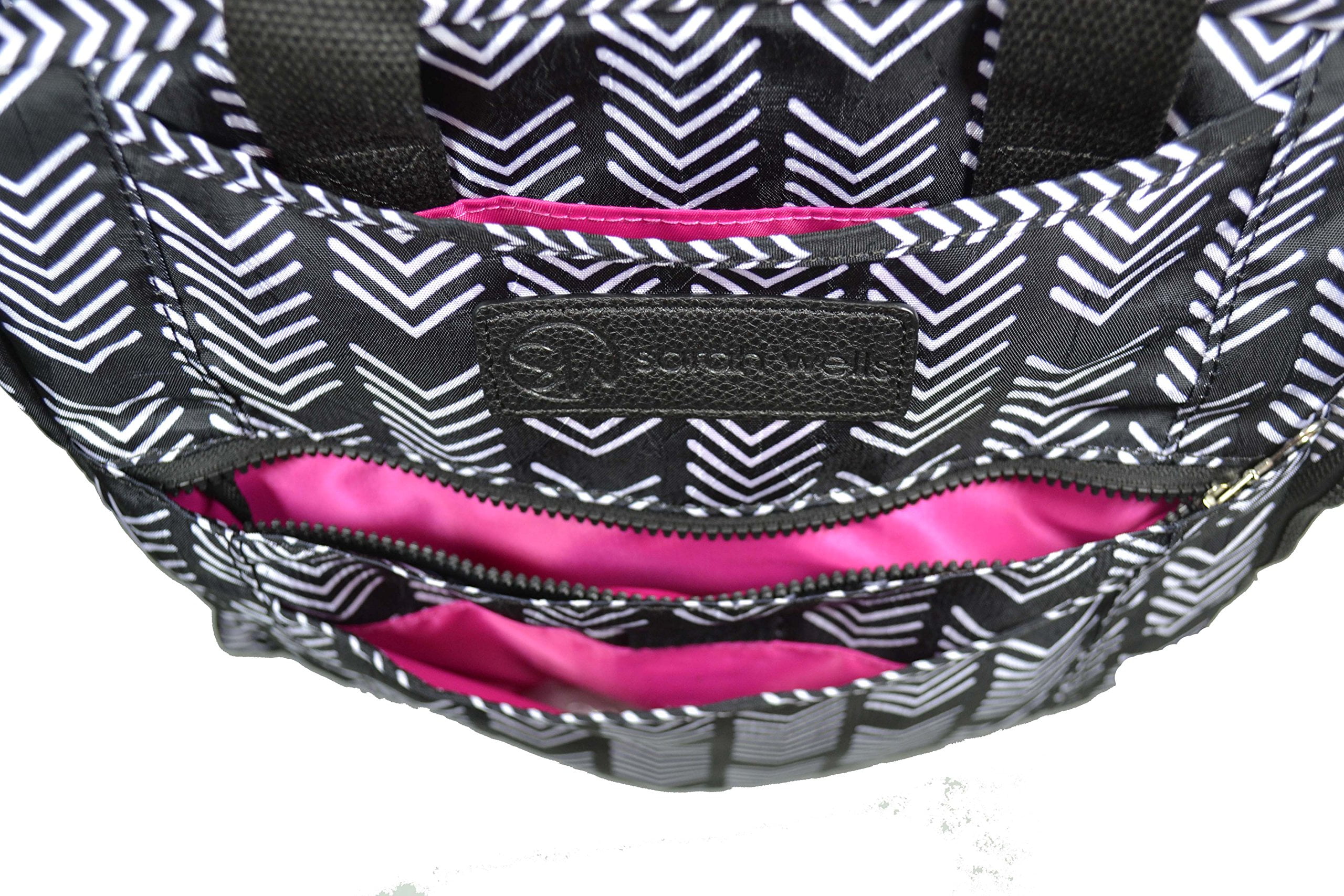 Sarah Wells Kelly Convertible Breast Pump Bag and Backpack (Black and White)