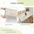 thumbnail image 6 of YFYANG 5FT Rectangular Table Cloth, Waterproof Polyester Khaki Floral Pattern Table Cover, Indoor Outdoor Decorative Tablecloths with Elastic Edge, 6 of 8