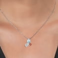 thumbnail image 3 of 925 Silver and 10K Yellow Gold Aquamarine and Lab Grown Diamond and Ecstasy Mystic Topaz Pendant Necklace for Women | 2.60 Cttw | Pear Shape 8X6MM | Oval 7X5MM | Round 5MM | with 18 inch Chain, 3 of 4