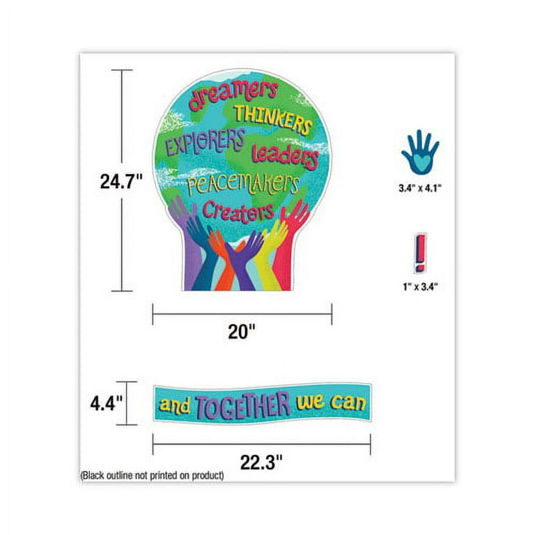 Motivational Bulletin Board Set, One World, 47 Pieces Motivational Bulletin Board Set, One World, 47 Pieces