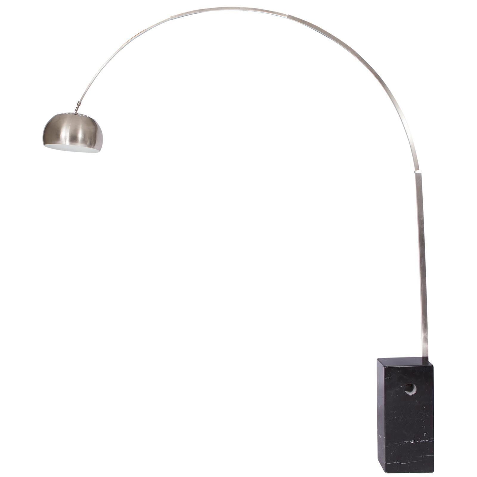 LeisureMod Arco Lamp with Marble Cube Base