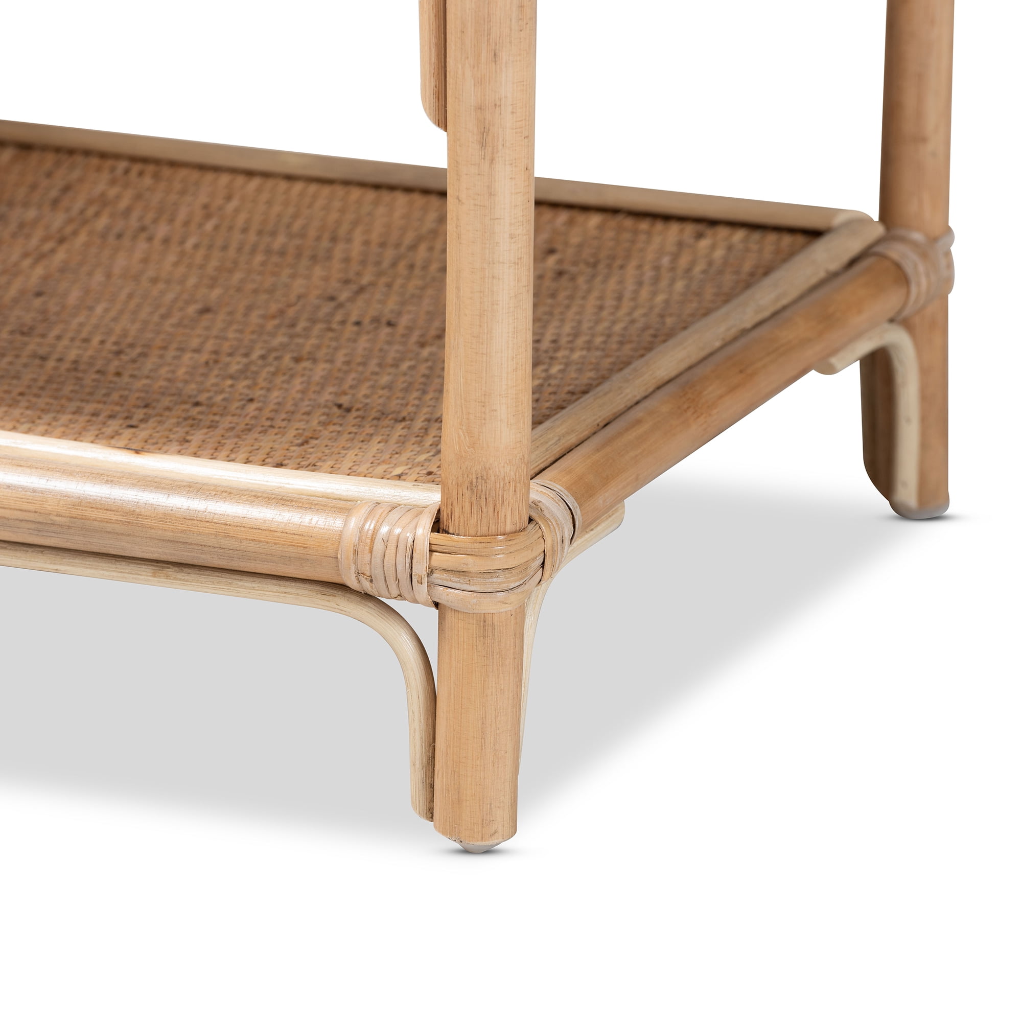 bali & pari Redell Rattan BOHO Display Shelf, Natural Brown