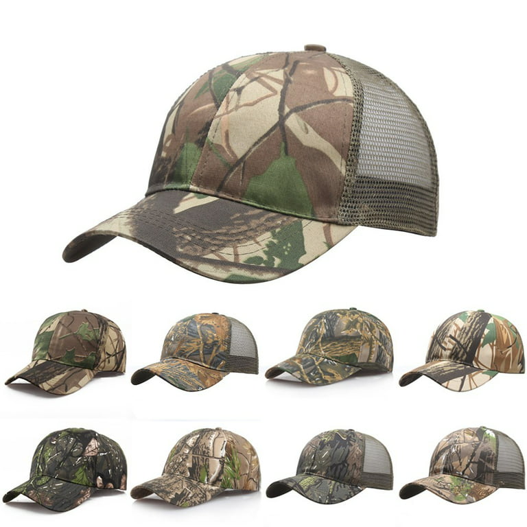 Mens Camouflage Military Adjustable Hat Camo Hunting Fishing Army Baseball  Cap