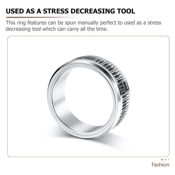Soimiss 1Pcs Round Finger Ring Stress Relief Piano Key Jewelry for Friends and Anniversaries