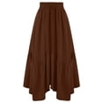 thumbnail image 7 of QATAINLAV Long Skirts for Women Drawstring Elastic High Waist A Line Skirt Summer Boho Flowy Tiered Skirt Beach Clothes Brown M, 7 of 7