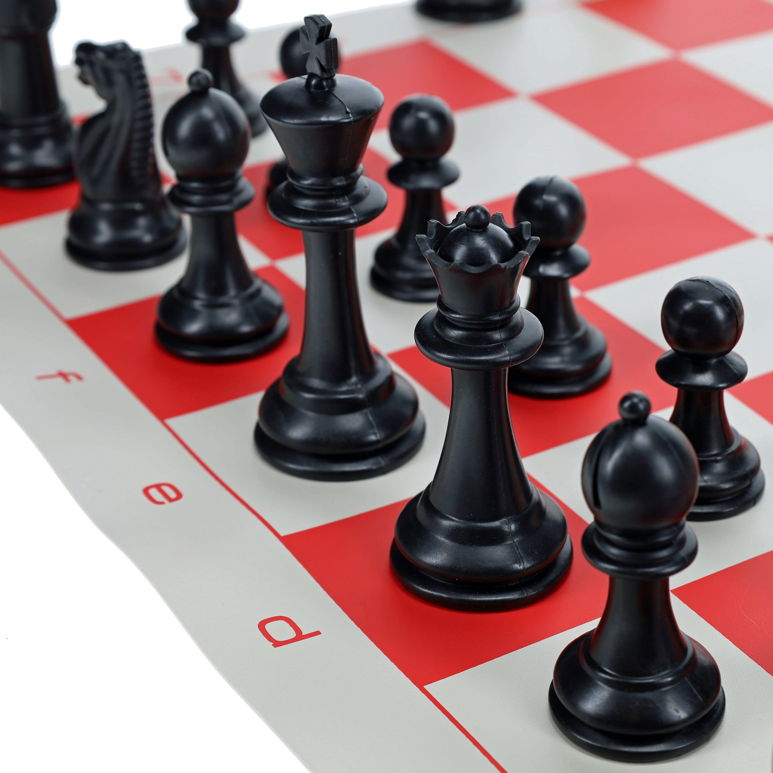 WE Games Best Value Plastic Staunton Tournament Chess Set - Vinyl Board