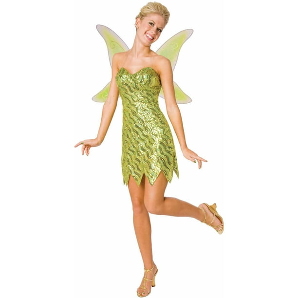 Sequin Deluxe Tinker Bell Women's Adult Halloween Costume - Walmart.com ...