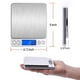 thumbnail image 2 of Báscula de cocina electrónica de alta precisión de 500 g/0,01 g con pantalla LCD retroiluminada, 6 unidades y función de tara Báscula digital multifuncional para alimentos de acero inoxidable, 2 of 5