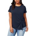 thumbnail image 1 of I.N.C Womens Twisted Pullover Blouse, Blue, Plus Size, 2X, 1 of 1