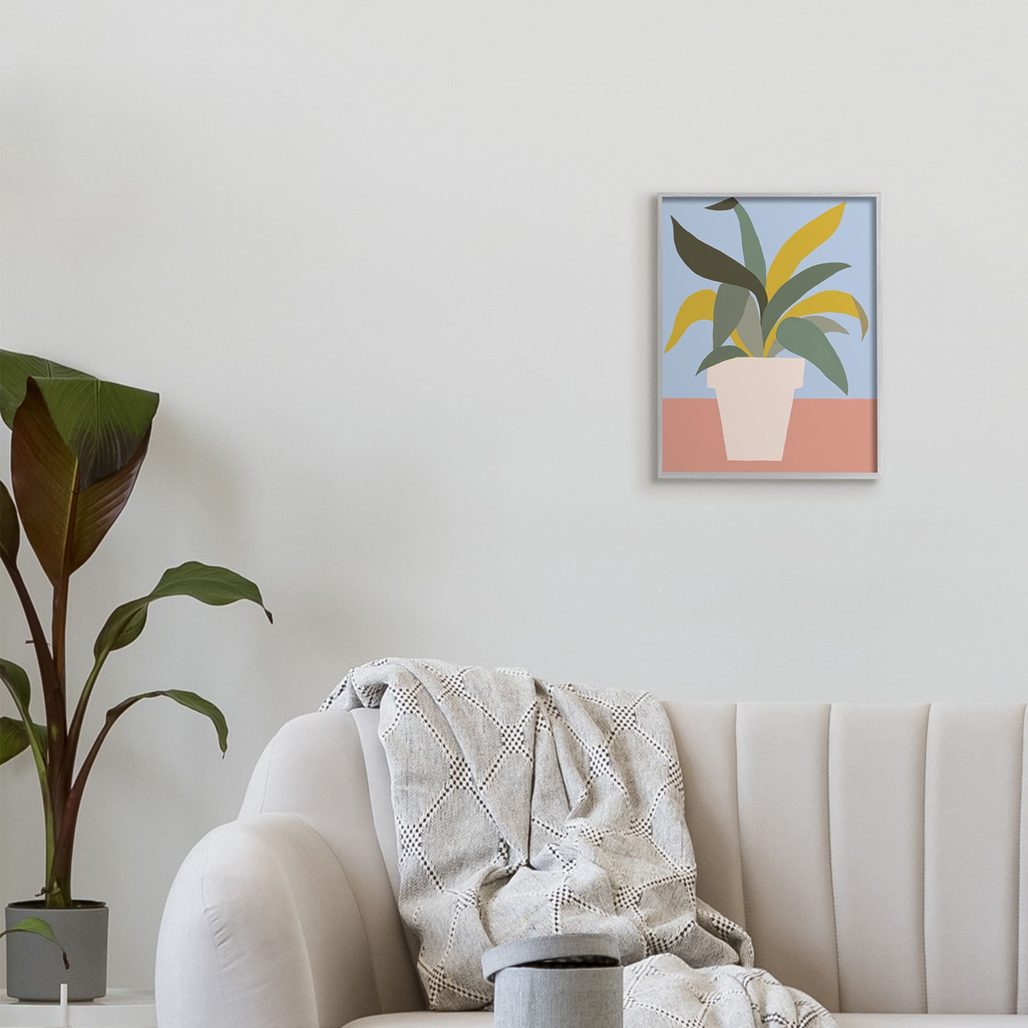 Stupell Industries Indoor Potted Plant Soft Green Blue Red,16 x 20,Designed by Regina Moore